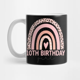 Leopard Rainbow 10Th Birthday Girl 10 Year Old Mug